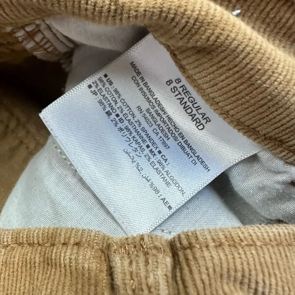 Old Navy Boys Skinny Corduroy Pants Cords 8 Tan Brown Caramel